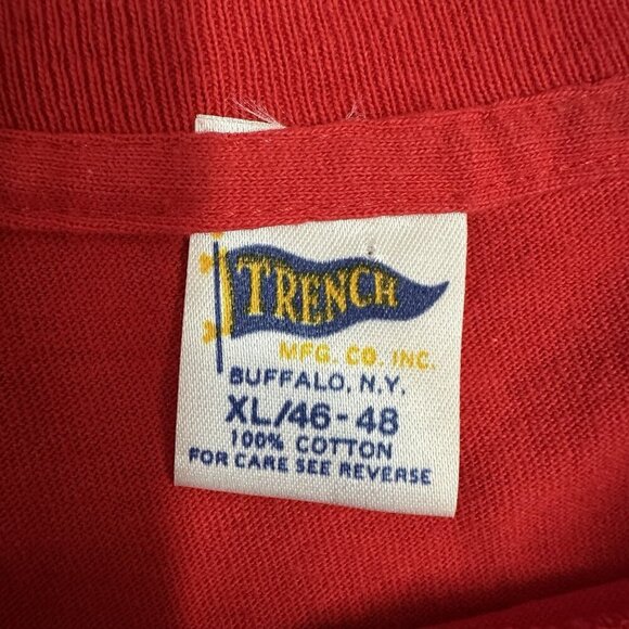 Vintage Montreal Canadiens T-Shirt Single Stitch Red 1989 80s NHL Trench XL - Picture 6 of 9